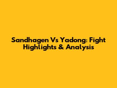 Sandhagen Vs Yadong: Fight Highlights & Analysis