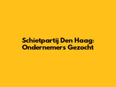 Schietpartij Den Haag: Ondernemers Gezocht
