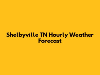 Shelbyville TN Hourly Weather Forecast