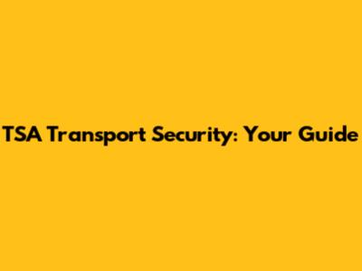 TSA Transport Security: Your Guide