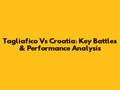Tagliafico Vs Croatia: Key Battles & Performance Analysis