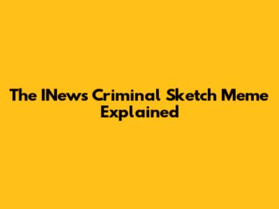 The INews Criminal Sketch Meme Explained