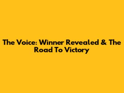 The Voice: Winner Revealed & The Road To Victory