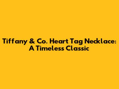 Tiffany & Co. Heart Tag Necklace: A Timeless Classic