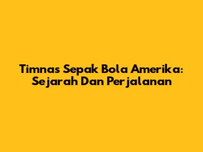 Timnas Sepak Bola Amerika: Sejarah Dan Perjalanan