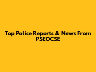 Top Police Reports & News From PSEOCSE