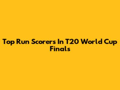 Top Run Scorers In T20 World Cup Finals