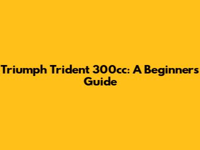 Triumph Trident 300cc: A Beginner's Guide