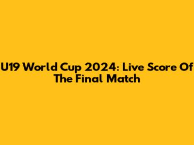 U19 World Cup 2024: Live Score Of The Final Match