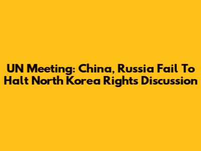 UN Meeting: China, Russia Fail To Halt North Korea Rights Discussion