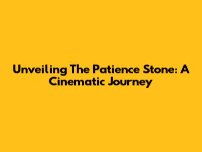 Unveiling 'The Patience Stone': A Cinematic Journey