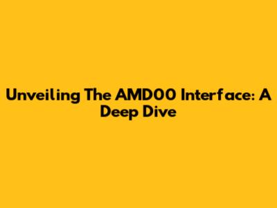Unveiling The AMD00 Interface: A Deep Dive