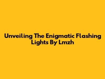 Unveiling The Enigmatic 'Flashing Lights' By Lmzh