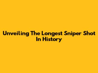 Unveiling The Longest Sniper Shot In History