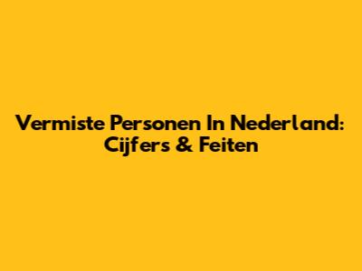 Vermiste Personen In Nederland: Cijfers & Feiten