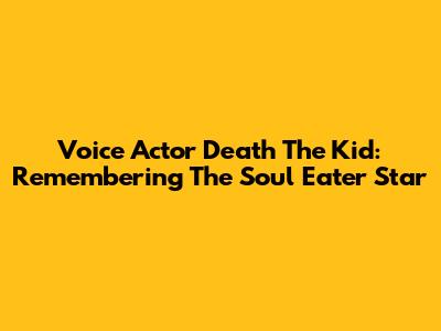 Voice Actor Death The Kid: Remembering The Soul Eater Star