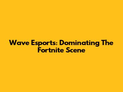 Wave Esports: Dominating The Fortnite Scene