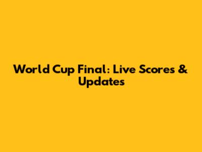World Cup Final: Live Scores & Updates