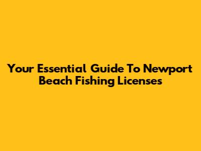 Your Essential Guide To Newport Beach Fishing Licenses