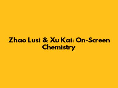 Zhao Lusi & Xu Kai: On-Screen Chemistry